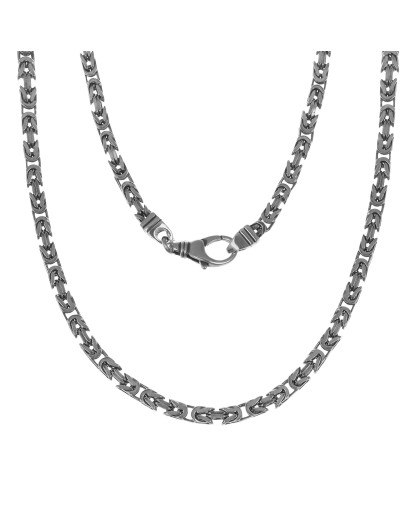 SREBRNY MĘSKI ŁAŃCUSZEK OKSYDOWANY KRÓLEWSKI 50cm 4,2 MM