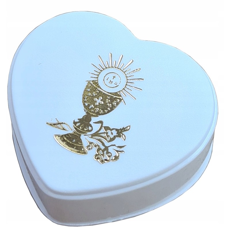 Plastikowe pudełko pamiątka pierwszej komunii świętej owalne