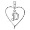 Wisiorek srebrny zawieszka literka D serce cyrkonie 925