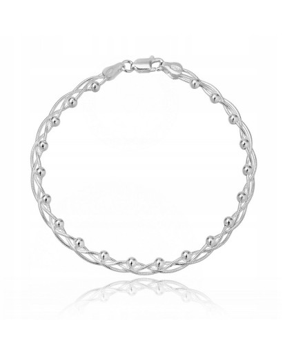 SREBRNA BRANSOLETKA DAMSKA NA RĘKĘ ŻMIJKA WARKOCZ WŁOSKA 925