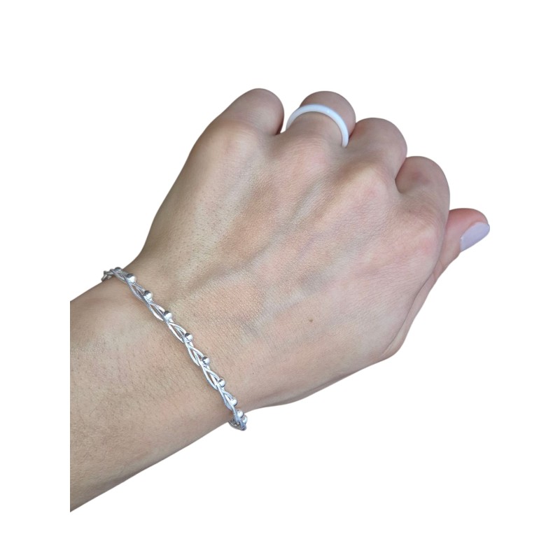 SREBRNA BRANSOLETKA DAMSKA NA RĘKĘ ŻMIJKA WARKOCZ WŁOSKA 925