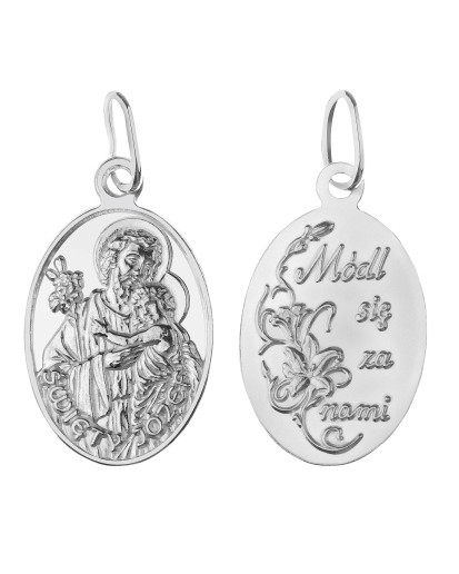 MEDALIK SREBRNY ŚWIĘTY JÓZEF Z NAZARETU SREBRO 925 MAŁY