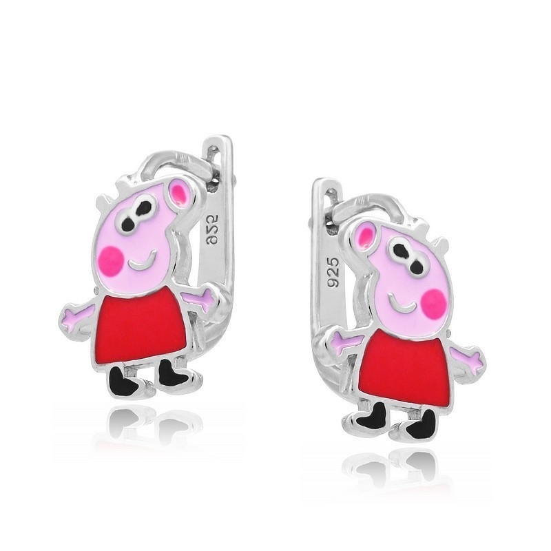 SREBRNE KOLCZYKI DLA DZIEWCZYNKI ŚWINKI PRÓBA 925