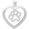 SREBRNA DAMSKA ZAWIESZKA RODOWANA SERCE Z ŁAPKĄ SREBRO 925