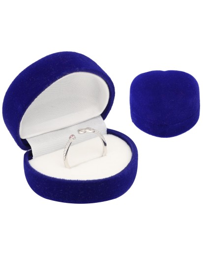 PUDEŁECZKO WELUROWE NIEBIESKIE NA PIERŚCIONEK KOLCZYKI SERCE