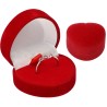 PUDEŁECZKO WELUROWE CZERWONE NA PIERŚCIONEK KOLCZYKI SERCE