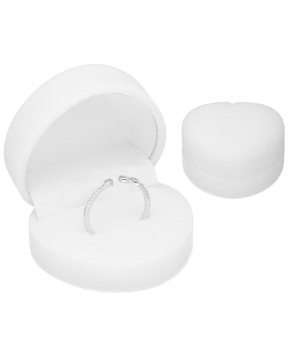 PUDEŁECZKO WELUROWE BIAŁE NA PIERŚCIONEK KOLCZYKI SERCE