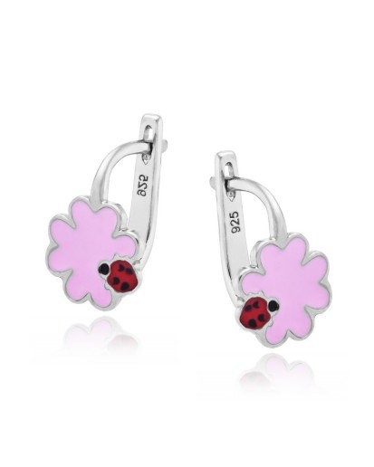 SREBRNE KOLCZYKI DLA DZIEWCZYNKI KWIATKI ANGIELSKIE 925