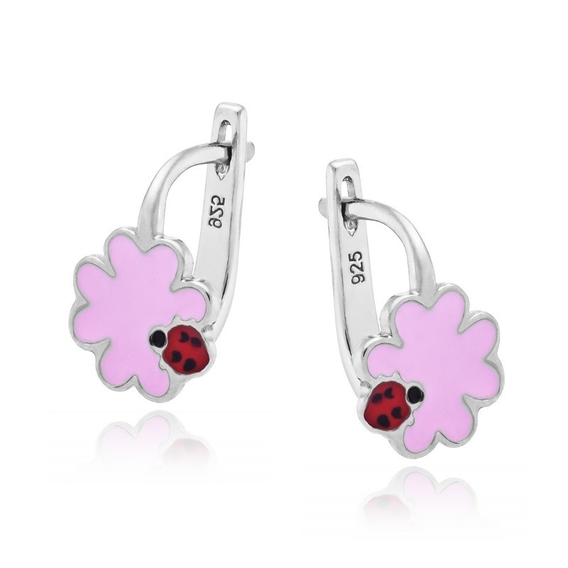 SREBRNE KOLCZYKI DLA DZIEWCZYNKI KWIATKI ANGIELSKIE 925