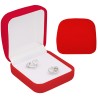 PUDEŁKO CZERWONE WELUROWE NA OBRĄCZKI ŚLUBNE , KOLCZYKI