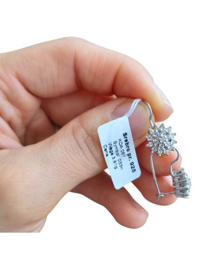 SREBRNE WISZĄCE KOLCZYKI DAMSKIE SREBRO 925