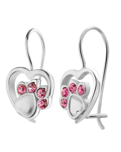 SREBRNE KOLCZYKI DZIECIĘCE WISZĄCE ŁAPKI SREBRO 925