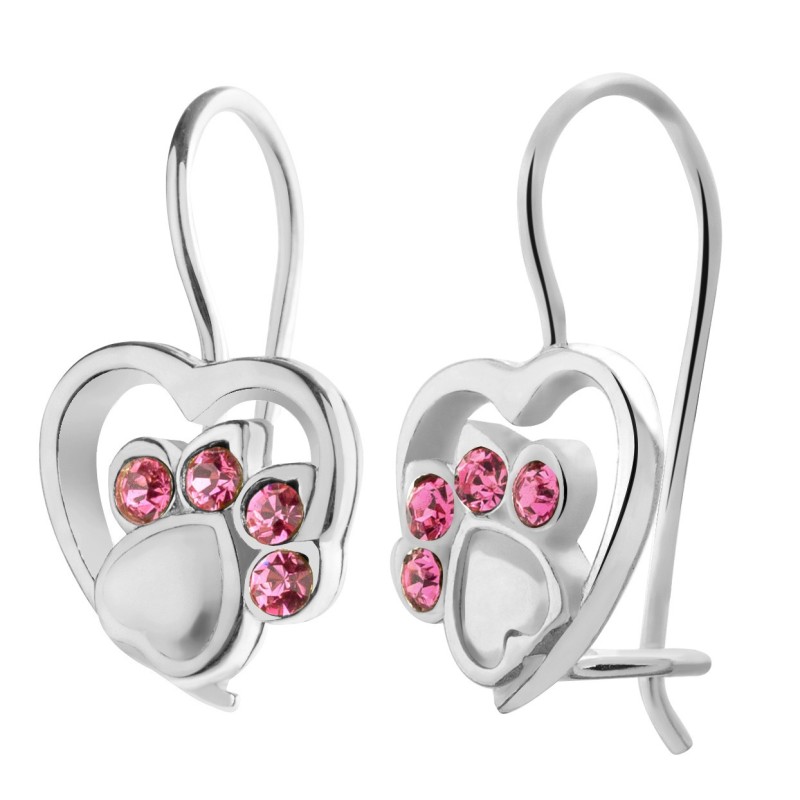 SREBRNE KOLCZYKI DZIECIĘCE WISZĄCE ŁAPKI SREBRO 925