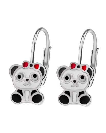 SREBRNE KOLCZYKI DLA DZIEWCZYNKI PANDY ANGIELSKIE 925